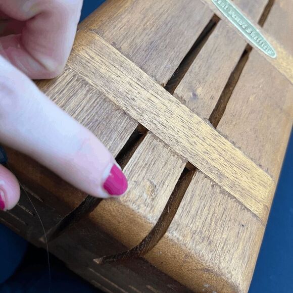 Vintage Regent Sheffield Mahogany Convertible Knife Block Storage Organizer - Picture 9 of 11